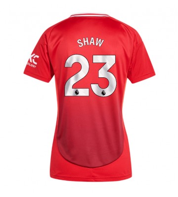 Manchester United Luke Shaw #23 Primera Equipación Mujer 2024-25 Manga Corta